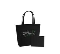 WriteFusion Prendi tempo per cose che ti rendono felice, scritta ispiratrice con leone, motivazione e consapevolezza, borsa regalo sostenibile, in feltro, borsa per la spesa, borsa da spiaggia, Nero