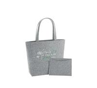 WriteFusion Prendi tempo per cose che ti rendono felice, scritta ispiratrice con leone, motivazione e consapevolezza, borsa regalo sostenibile, in feltro, borsa per la spesa, borsa da spiaggia, grigio