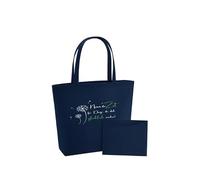 WriteFusion Prendi tempo per cose che ti rendono felice, scritta ispiratrice con leone, motivazione e consapevolezza, borsa regalo sostenibile, in feltro, borsa per la spesa, borsa da spiaggia, blu