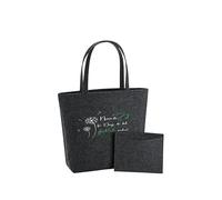 WriteFusion Prendi tempo per cose che ti rendono felice, scritta ispiratrice con leone, motivazione e consapevolezza, borsa regalo sostenibile, in feltro, borsa per la spesa, borsa da spiaggia