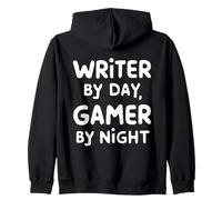Writer by Day Gamer by Night Felpa con Cappuccio