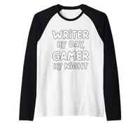 Writer by Day Gamer by Night Maglia con Maniche Raglan