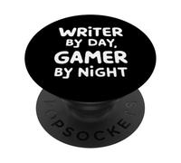 Writer by Day Gamer by Night PopSockets PopGrip Adesivo