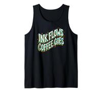 Writer Ink Flows Coffee Goes Author Illustrator Canotta