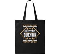 Written and Directed by Quentin Quarantin - Borsa tote in cotone ecologico con slogan divertente, nero, One Size, nero, Taille unique