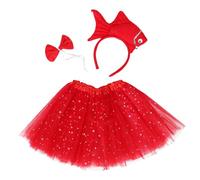 WRITWAA 1 Impostato Gonna a Fascia Di Pesce Marino Fascia Di Pesce Peluche Fascia Per Di Pesce Imbottito Fascia Per Creature Marine Fascia Per La Vita Marina Rosso Poliestere