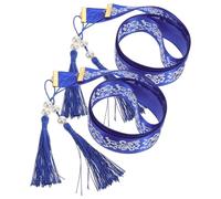 WRITWAA 1 Paio Fascia in Stile Antico Avvolgimenti Per Mer Lungo Annata Tradizionale Nappa Nastro Prodotto Cravatte Per Folti Nastri Per Per Donne Plastica Blue