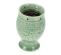 WRITWAA 1 Pezzo coppetta per moxibustione portatili gua sha spalla mind gamba senza tazza pentola Caldo a coppa la moxibustione può bruciatore a bastoncino di moxa in ceramica Green