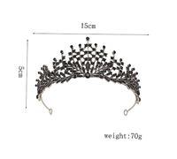 WRITWAA 1 Pezzo Diadema D'epoca Matrimonio Per La Sposa Nera Diademi Neri Da Sposa Diademi Nuziali Reali Nuziale Nozze Corone Nuziali Di Strass Per Ragazze Nero Lega