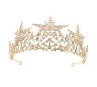 WRITWAA 1 Pz Accessorio Per Con Di Strass Ragazzo Diademi Corone Delle Spose Di Nozze Corone Di Ragazze Bride Tiara Decorazioni Copricapo Nuziale Dea Adulto D'oro Lega