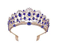 WRITWAA 1 Pz copricapo nuziale della sposa nuziale fascia per da sposa regina barocca tiara nuziale coroncina sposa Crown di Tiara di matrimonio Crown delicata Blu