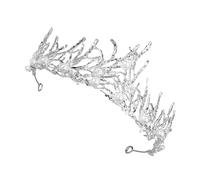 WRITWAA 1 Pz D'epoca Copricapo Nuziale Copricapo Della Sposa Per Il Matrimonio Di Rami Coroncina Sposa Copricapo Femminile Decorazioni Per Barocca Argento Lega
