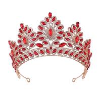 WRITWAA 1 Pz diadema nuziale di strass principessa sposa nera barocca Accessori per vintage coroncina sposa barocca d'epoca per la sposa rosso