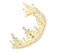 WRITWAA 1 Pz. d'oro per per la sposa Prince Crown Copricapo da sposa per Materiale in lega di zircone diamante sciolto Golden