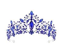 WRITWAA 1 Pz Retrò Per Da Sposa Decorazione Da Sposa Barocca Copricapo Da Sposa Copricapo Da Donna Futura Sposa Decorazioni Da Donna Lega Blu