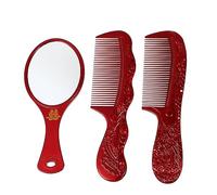 WRITWAA 1 Set Bride Combs Nello Specchio Decorazioni Per La Doccia Nuziale Pettini Decorazioni Per Matrimoni Pettine Specchietto Accessorio Da Sposa in Stile Cinese Plastica