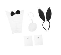 WRITWAA 1 Set Bunny Girl Hairband Set Costume Da Coniglio Bianco Carino Che Fa i Primi Passi Orecchio Accessorio Fascia Per Adorabile Coda Accessori Per Rosa Stoffa