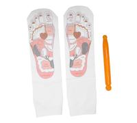 WRITWAA 1 Set Calzini Con Motivo a Punto Di Agopuntura Muscolo Riflessologia Vitello Calzini Per Digitopressione Per Coppie Calzini Grafici Per Digitopressione Cotone Beige