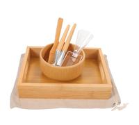 WRITWAA 1 set di ciotole per mescolare maschere per il viso: ciotola per mescolare prodotti per la cura della pelle in legno e set di applicatori per maschere per il viso - Strumenti di bellezza in