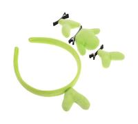 WRITWAA 1 set di fascia per con germogli di soia: fermagli per con simpatiche piante verdi, divertenti accessori per a forma di cactus, copricapo per feste di cosplay e cura della pelle.