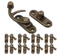 WRITWAA 1 set di mini chiusure a leva in bronzo - 9 chiusure a scatto vintage antiche con 36 viti - Chiusura a gancio destra per valigia, cassetta degli attrezzi, 1,7'' x 1,5''
