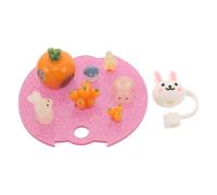 WRITWAA 1 Set di Simpatici ciondoli e Accessori per Bicchiere Termico da 40 oz - Compatibile con Stanley .0 da 40 oz - Ciondoli per Bevande con piattino Kawaii e Tappo copricannuccia (Coniglietto)