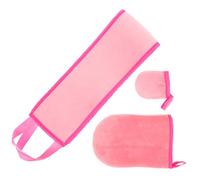 WRITWAA 1 Set Guanti per il corpo guanti esfolianti guanto abbronzante posteriore applicatore di medicinali per la schiena applicatore di lozione per la schiena floccaggio rosa