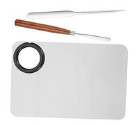 WRITWAA 1 Set Piastra Per Il Trucco Per Fondotinta Tavolozza Miscelazione Spatola Pittura Palette Bordo Del Pigmento Dell'acquerello Lastra Di Pigmenti Acciaio Inossidabile