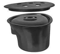 WRITWAA 1 Set Sedia da toilette banale vasino portatile portapotty copriwater igieco sputacchiera seduto gabinetto portatile padella in plastica vaso per la conservazione delle urine Black