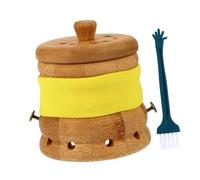 WRITWAA 1 Set Strumento per la moxibustione in sospensione casa home Bruciature Acciaio inossidabile arda contenitori vaso da massaggio moxa bruciatore di moxa tubo di bambù Brown