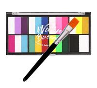 WRITWAA 1 Set Vernici Acqua Pittura Facciale Colore Lavabile Colorato Fare Tavolozza Di Colori Per Il Trucco Vernice Bianca Per Il Viso Trucco Viso Pigmento in Polvere