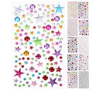 WRITWAA 10 Fogli Adesivi Gemme Autoadesive Acriliche per Gioielli Artigianali Fai da Te Decorazione Custodia Telefono e Scrapbooking Stili Multipli