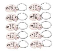 WRITWAA 10 Pezzi Portachiavi e la Giornata della Pace con in Inossidabile Resistente All'usura , Decorativo