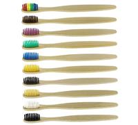 WRITWAA 10 Pezzi Spazzolini con Setole Morbide Spazzolini Biodegradabili per Viaggi e Uso per Hotel e Strutture Ricettive Colore Casuale