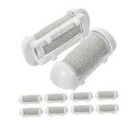 WRITWAA 10 Pezzi testa di macinazione sostituzione della lima del piede per la cura dei piedi pedicure pastiglie kit Testa più liscia per i piedi lima piede plastica Light Grey