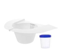WRITWAA 10 set di cappelli per la raccolta delle urine, contenitori per campioni di urina da toilette con coperchio e adesivi per pazienti anziani, accessori per la raccolta di campioni di urina per