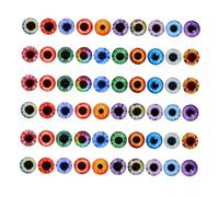 WRITWAA 100 Pezzi Cabochon Occhi di Drago in Vetro con Fondo Piatto Perline Decorative per Occhi di Pupazzi Gioielli e Decorazioni Halloween Cristalli Artigianali per Progetti DIY