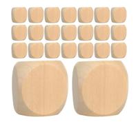 WRITWAA 100 Pezzi Dadi Superfici Vuote con Angoli Arrotondati in Legno 16mm a 6 Facce per Creatività Fai da Te, per Giochi di Società e Feste