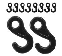 WRITWAA 100 Pezzi Gancio per Tenda a Forma di S in Plastica Pom Nero | Connessione Sicura e Stabilità Affidabile, per Teli, Picchetti e Viaggio All'aperto Stile Casuale