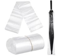 WRITWAA 100 Pezzi Sacchetti per Ombrelli Monouso 13x72 Cm Manico Lungo Pellicola Sottile Copri Ombrello USA e Getta Custodia Salvagoccia per Portaombrelli da Interno e Stile