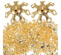 WRITWAA 100 Pezzi Tappi Terminali per Perline in Rame Color Oro 10x5mm, Pratici e Decorativi per Collane e Orecchini, per Progetti di Bigiotteria Fai da Te