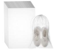 WRITWAA 100 Sacchetti Antipolvere Non Tessuto Coulisse 32X38 CM Riutilizzabili Resistenti e Compatti per Organizzazione Scarpe Vestiti e Viaggi
