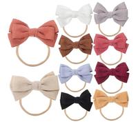 WRITWAA 10pezzi Fasce per Ragazzo Ragazza Ragazza Fiocchi Fiocchi per Ragazzo Fasce per Capelli per Accessori per Capelli Nylon Morbido Design Carino Moda Fascia Elastica Adatta Diverse