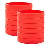WRITWAA 12 braccialetti in silicone, rossi, lisci, ideali per lo sport.