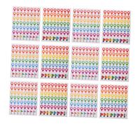 WRITWAA 12 Fogli Adesivi Mappa Autoadesivi per Segnare Luoghi Attacco Duraturo e Formato Portatile per Scrapbooking e Accessori per Mappe Insegnanti