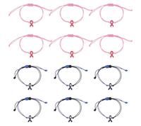 WRITWAA 12 Pezzi Braccialetti Awareness Regolabili da Donna Gioielli Intrecciati Fatti Mano Bracciali in Corda per Salute Mentale e Supporto Ptsd Accessori Moda e Solidarietà