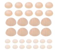 WRITWAA 150 pezzi Mezza Sfera in Legno Naturale Non Verniciata per Artigianato DIY Palline Mezza Rotonda Liscia e Sicura per Creazioni Personalizzate