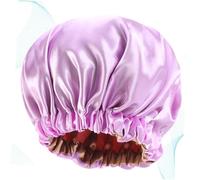 WRITWAA 1pezzi Berretto Notte in Raso Doppio Elastico e Regolabile Per Mantiene i in Posizione Mentre Si Dorme Per e Detersione Del