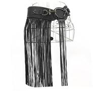 WRITWAA 1pezzi Cintura Donna Con Nappe Cintura Nera in Materiale Similpelle Larga in Stile Punk Decorata