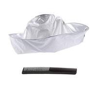 WRITWAA 1pezzi Mantello Da Parrucchiere Per Taglio Di Capelli Grembiule Lavabile e Morbido Con Tasca Raccoglitrice Per Capelli Per Uso Domestico Salone Bianco